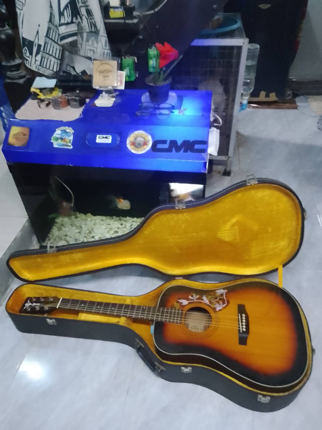 กีต้าร์โปร่ง Aria ADW-200BS made in japan (guitar)